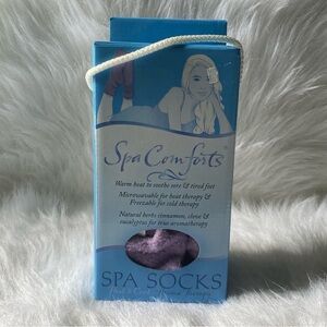 Spa Socks Purple Warm Heat To Smooth Tired Feet Microwaveable For Heat